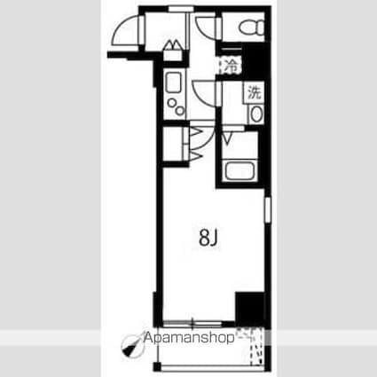 アリカ向島[1K/25.78m2]の間取図
