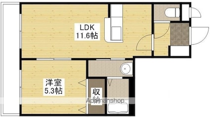 広島県広島市南区向洋新町１丁目[1LDK/40.62m2]の間取図