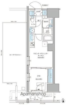 パークアクシス品川天王洲アイル[1LDK/36.89m2]の間取図