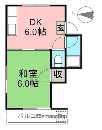 平成ハイツ[1DK/22.68m2]の間取図
