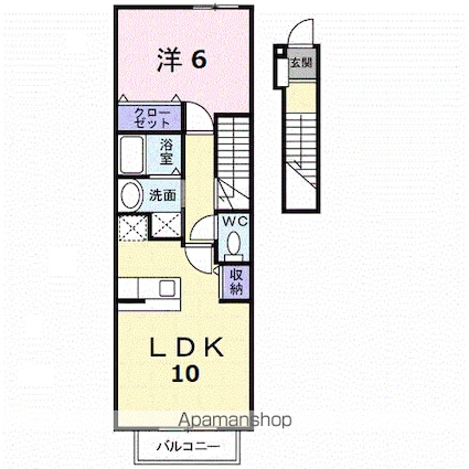 ベル・フィオーレ[1LDK/42.37m2]の間取図