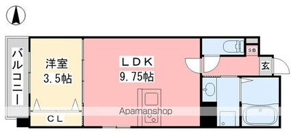 ヴェルデ・フレスコ本町[1LDK/33.19m2]の間取図