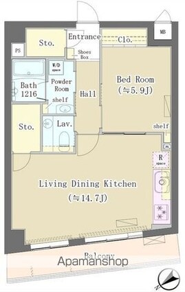 Ｍａｉｓｏｎ　ｄｅ　Ｔａｋａｙａ[1LDK/52.33m2]の間取図