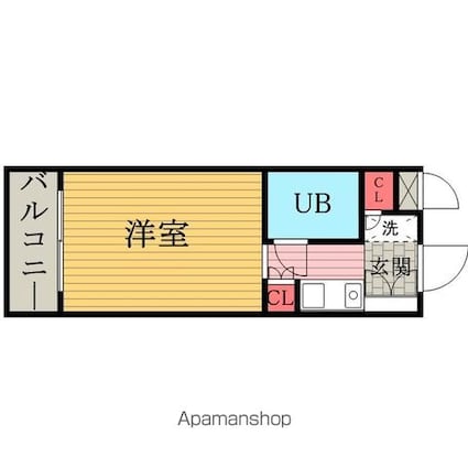 東京都世田谷区太子堂２丁目[1K/16.52m2]の間取図