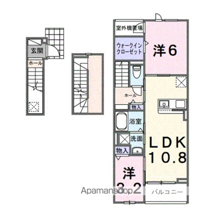 ホグワーツＢ[2LDK/58.06m2]の間取図