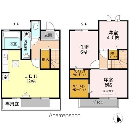 ロイヤル・メゾン　Ａ棟[3LDK/73.6m2]の間取図