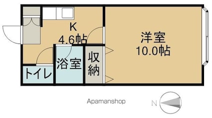 カルム参番館[1K/33.12m2]の間取図