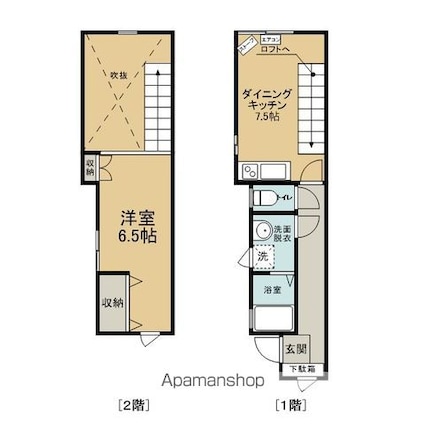 コーポ乗田[1DK/36m2]の間取図