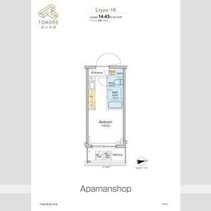 東京都品川区豊町６丁目[1R/14.43m2]の間取図