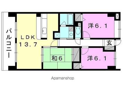 フェニックス余戸[3LDK/74.75m2]の間取図