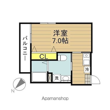 ＪＨレジデンス[1K/22.65m2]の間取図