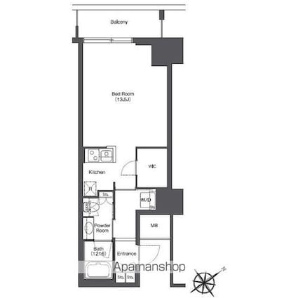 東京ポートシティ竹芝レジデンスタワー[1R/36m2]の間取図