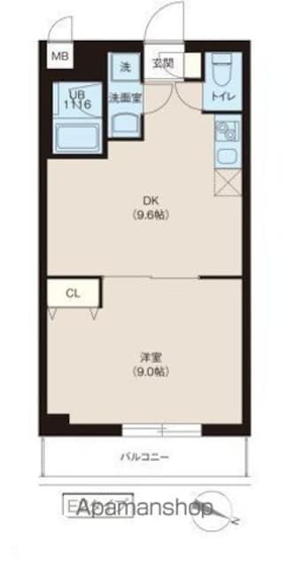 レオーネ志村坂上[1LDK/38.7m2]の間取図