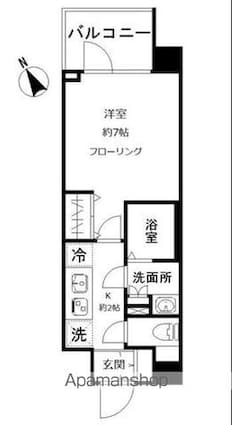 Ｎーｓｔａｇｅ　赤羽志茂[1K/25.57m2]の間取図