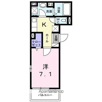 Ｐｒａｎｄｉａ[1K/27.69m2]の間取図
