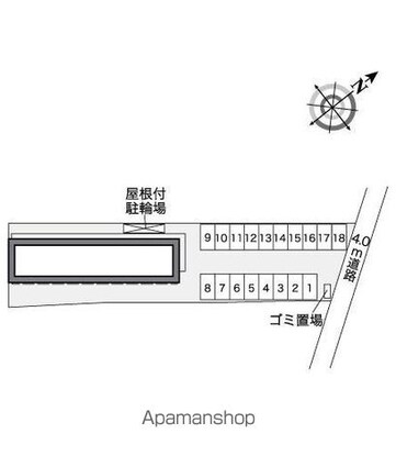 レオパレスシティー　パル[1K/23.18m2]の配置図