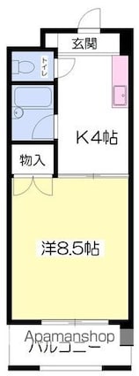 ｓｅｌｅコート１番館[1K/27m2]の間取図