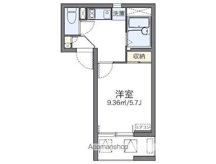レオネクストエスケイフジ[1K/20.05m2]の間取図