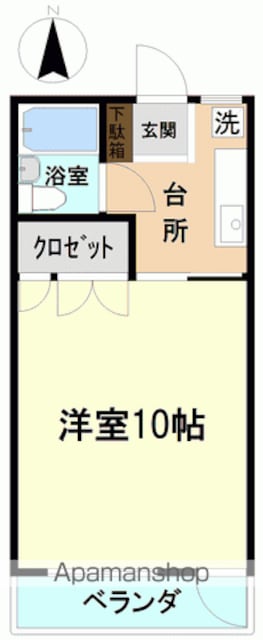 ヒルトップ１０８[1K/25.92m2]の間取図