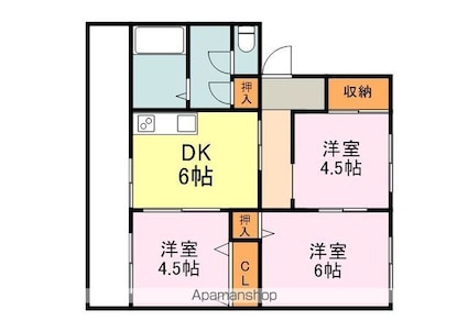 広島県福山市春日町吉田[3DK/54.18m2]の間取図