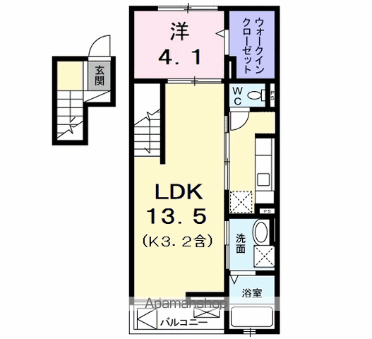中央本線 立川駅 徒歩16分 4階建 築13年の間取り写真