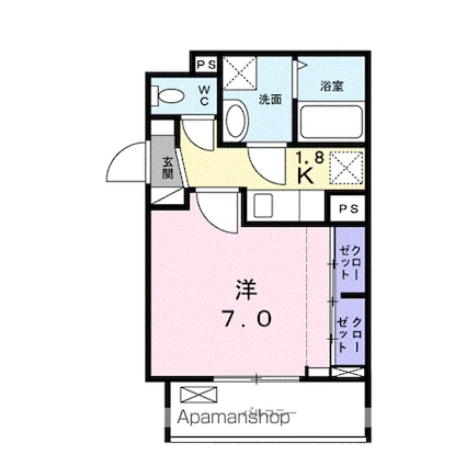 シャルマン新涯[1K/26.58m2]の間取図