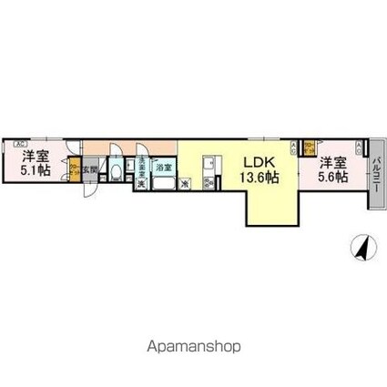 セレスティア西瑞江[2LDK/54.8m2]の間取図