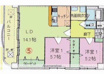 ウィステリアハイツ[2LDK/66.5m2]の間取図