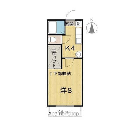 クリフティ幸[1K/26m2]の間取図