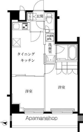 ルーブル志村坂上[2DK/38.97m2]の間取図