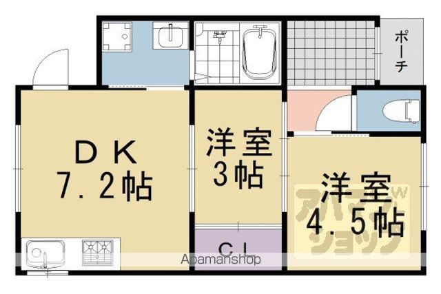 京都市烏丸線 四条駅 徒歩10分 1階建 築62年の間取り写真