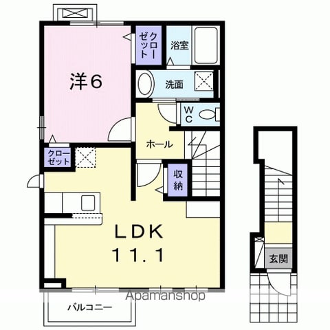 日野市豊田のアパートの間取り