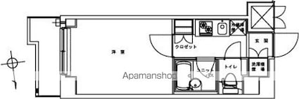 ルーブル北新宿[1K/20.15m2]の間取図