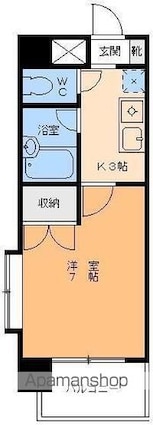 フェニックス南江戸[1K/23.87m2]の間取図