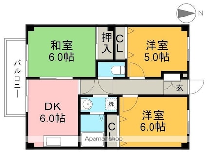 フォブール神田[3DK/52.17m2]の間取図
