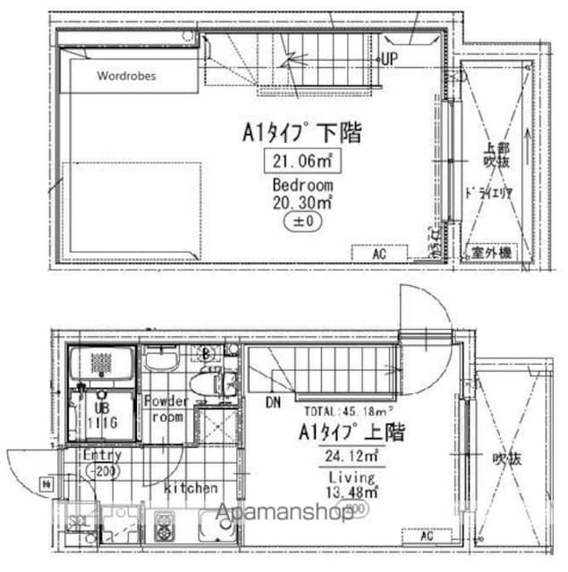 ＧＲＡＮ　ＰＡＳＥＯ駒沢大学[1LDK/45.18m2]の間取図
