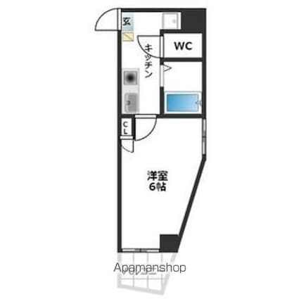 スカイコート高田馬場第３[1K/18.46m2]の間取図