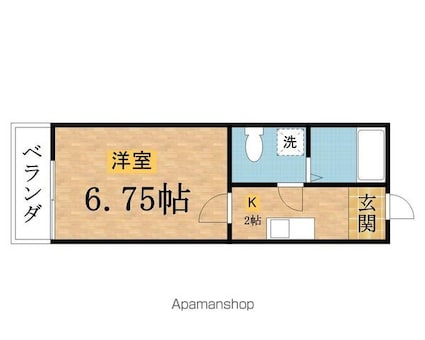 ＯＭテラスみなみ野[1K/20.66m2]の間取図