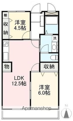 めぞん寺井[2LDK/50.51m2]の間取図