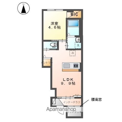 東京都日野市神明１丁目[1LDK/36.56m2]の間取図