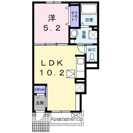 フランカーサ[1LDK/37.38m2]の間取図