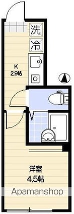 アイコート代々木[1K/15.55m2]の間取図