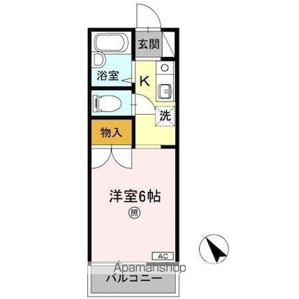 ヴァンセーヌ今村　Ａ棟[1R/20m2]の間取図