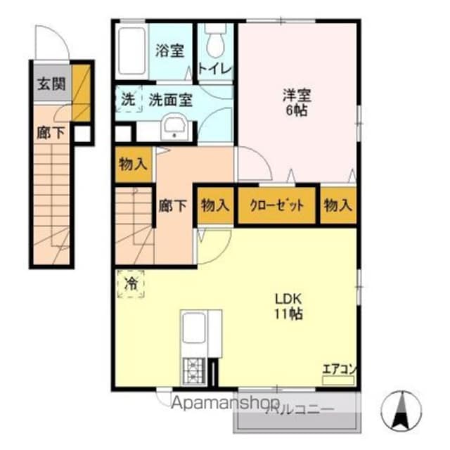 マグノリア[1LDK/50.3m2]の間取図