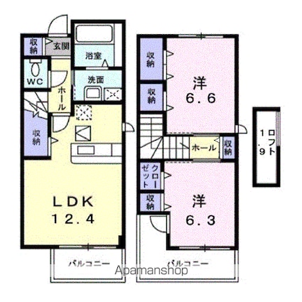メゾンブローテ[2LDK/64.98m2]の間取図