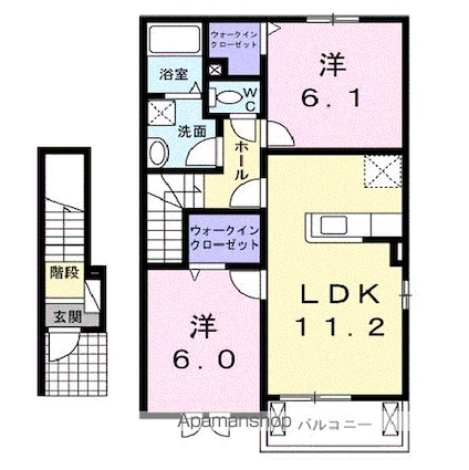 シンシア・Ⅰ[2LDK/57.63m2]の間取図