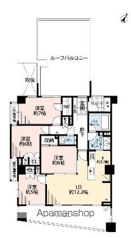 【福岡市早良区西新のマンションの間取り】