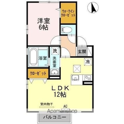 香川県高松市三条町[1LDK/45.42m2]の間取図