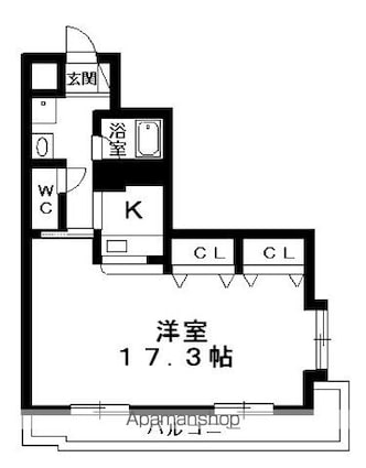 メゾン寿[1K/43.9m2]の間取図