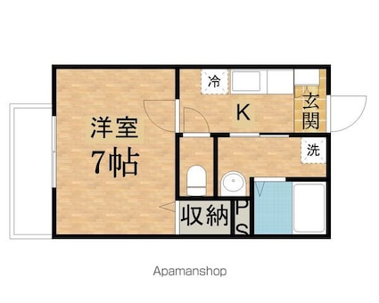 ラ・ジュネス[1K/23.77m2]の間取図